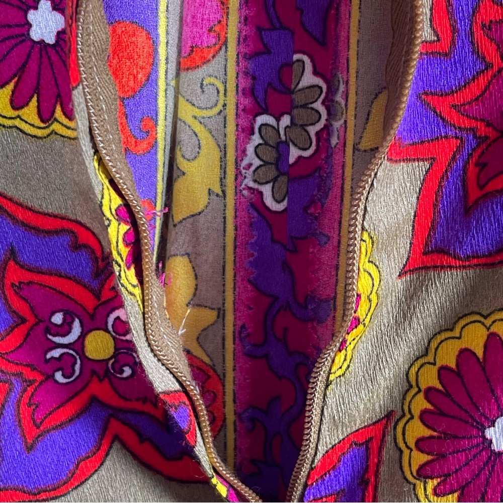 Vintage Lauhala Hawaiian Maxi Dress β Psychedelic Floral Print - Picture 10 of 13